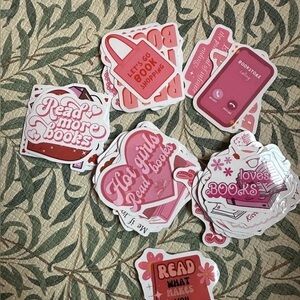 Pink girly reading stickers set of 60
